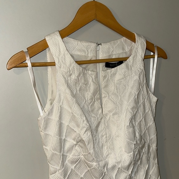 NWOT! White House Black Market Eye-lit sheath dress, white size 0 SHIP SAME DAY! - Picture 3 of 6